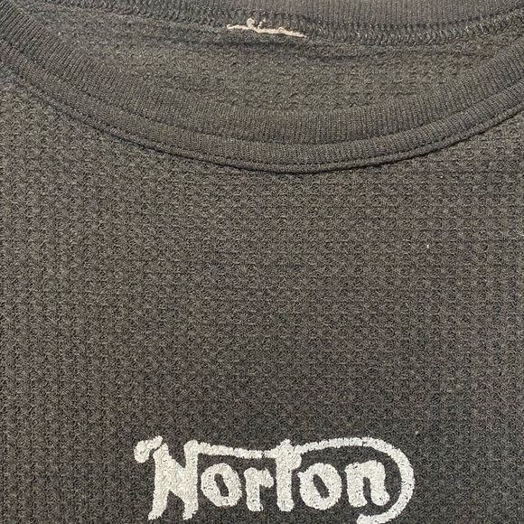 Vintage Norton Motorcycle Thermal Long Sleeve Shirt Men’s Medium - Picture 8 of 8